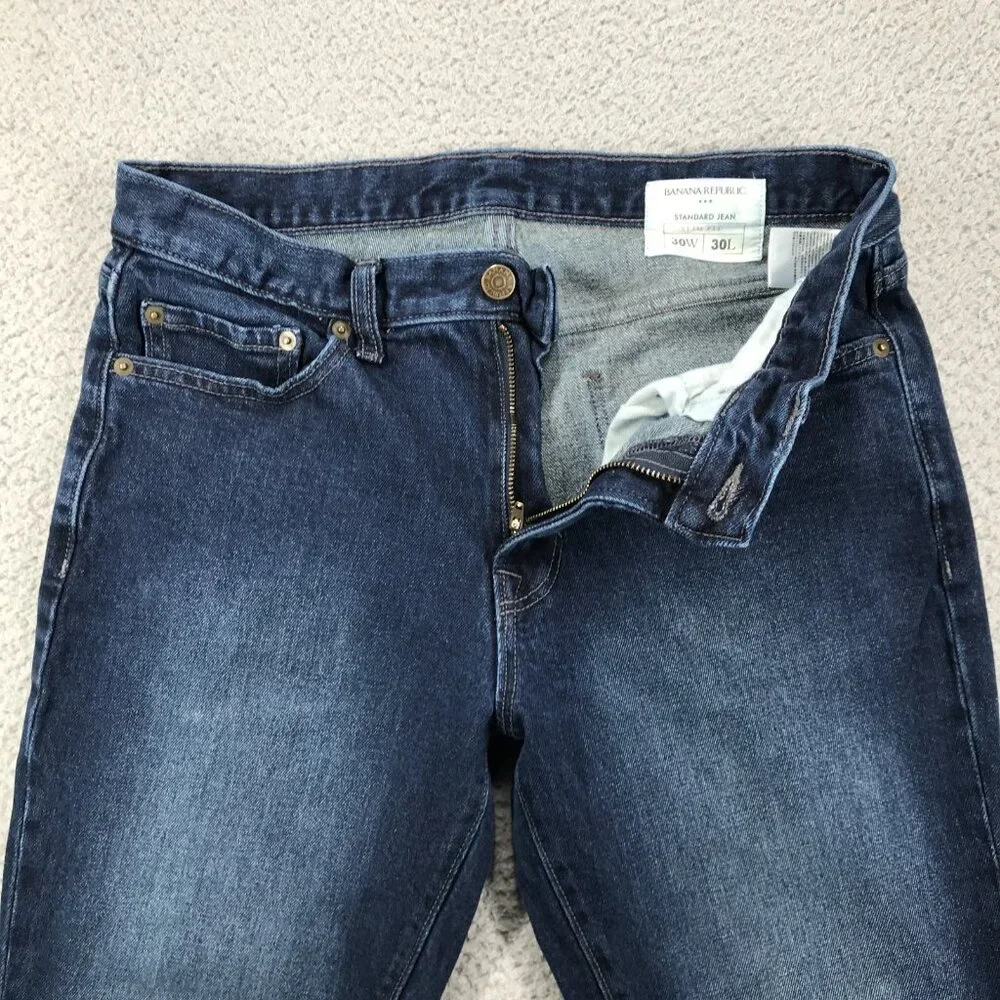 BANANA REPUBLIC Factory Jeans Mens 30x30 Slim Fit Standard Dark Washwell‎ Denim
